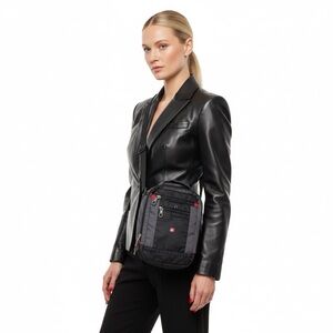 SWISS GEAR CROSSBODY BAG BLACK GRAY TRAVEL SHOULDER BAG UNISEX